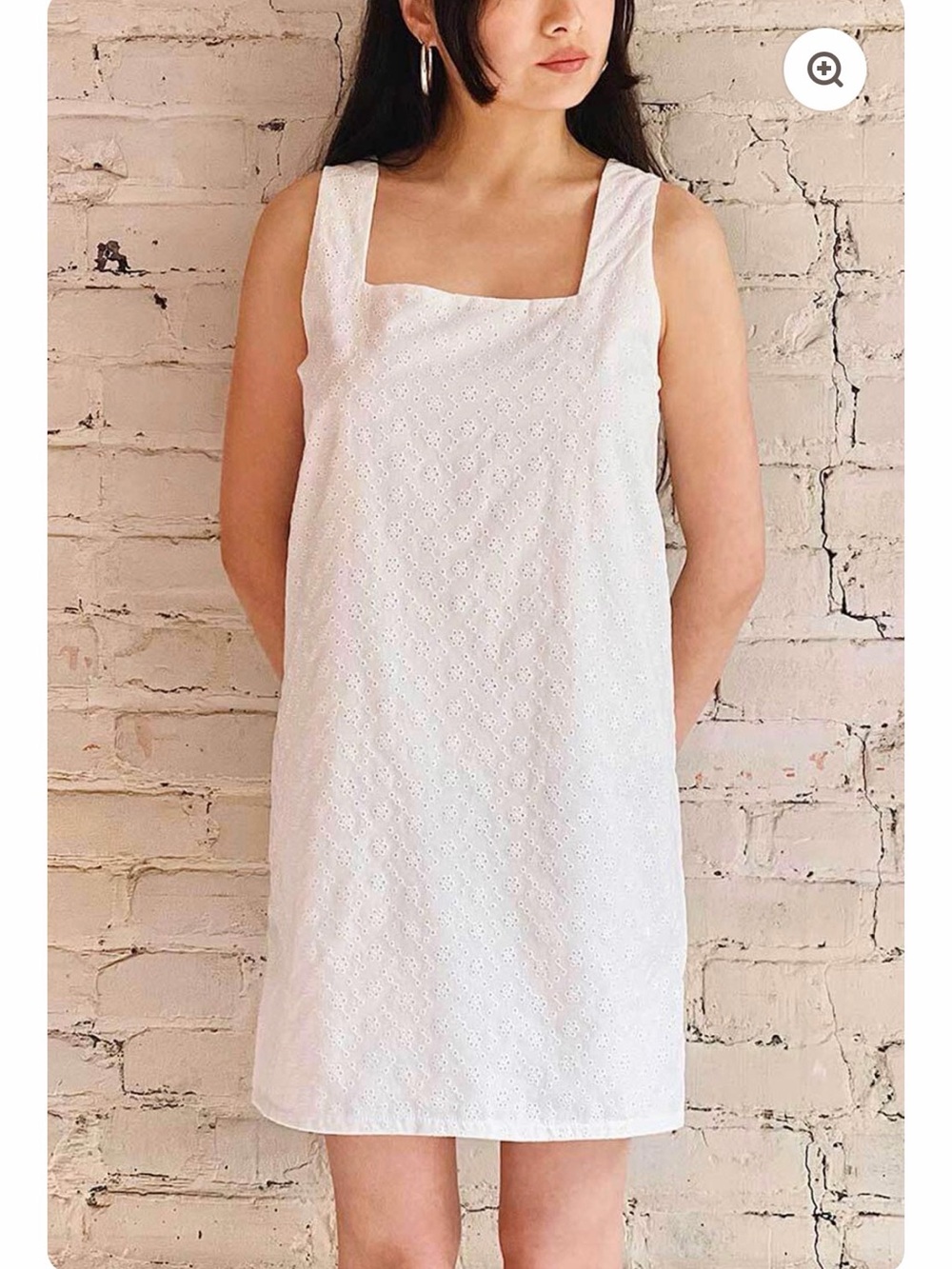 White Eyelet Sleeveless Shift Dress